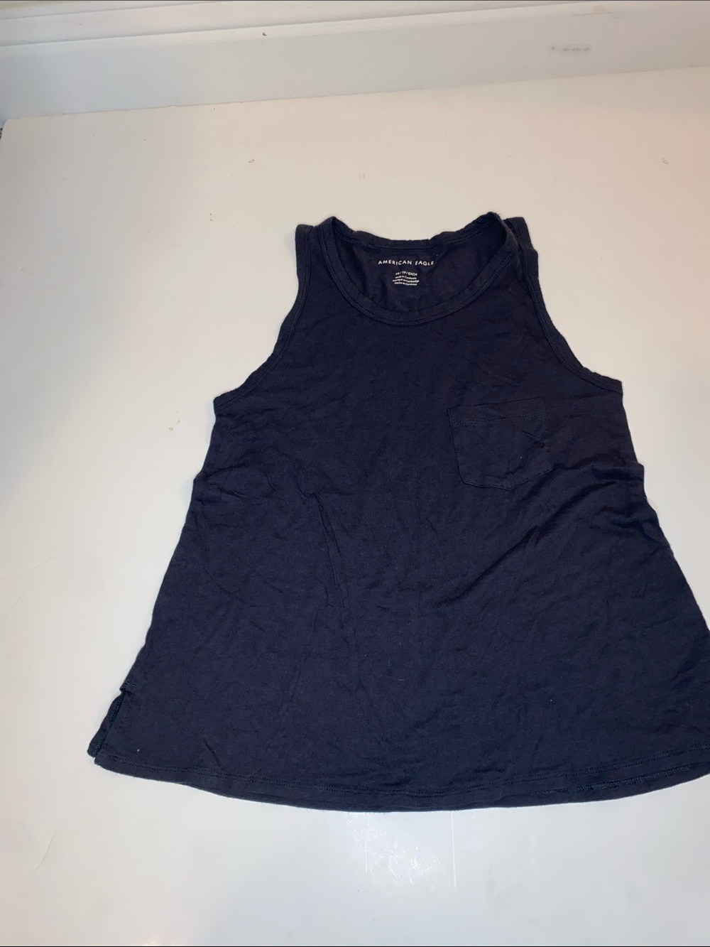 American Eagle Outfitters Navy Tank with Chest Pocket